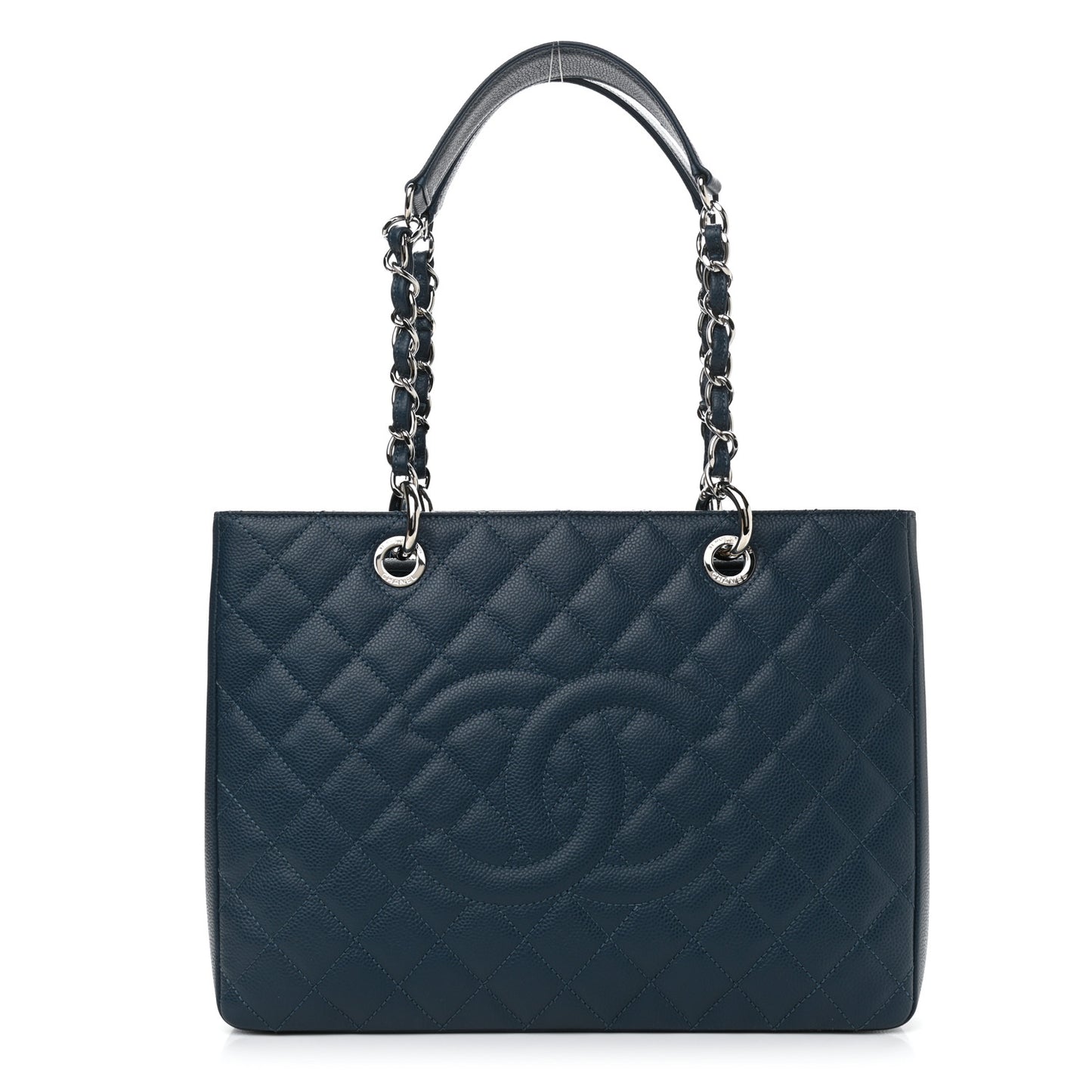 Caviar Quilted Grand Shopping Tote GST Dark Blue