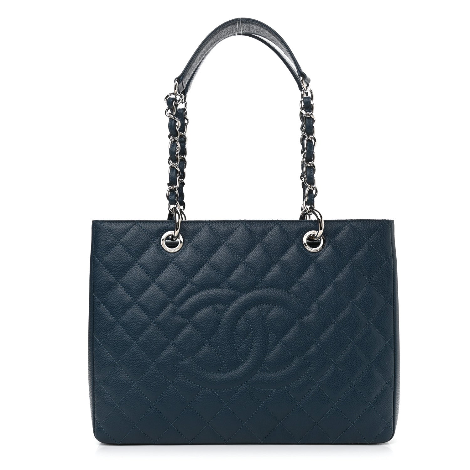 Chanel Caviar Quilted Grand Shopping Tote GST Dark Blue 1 of 12