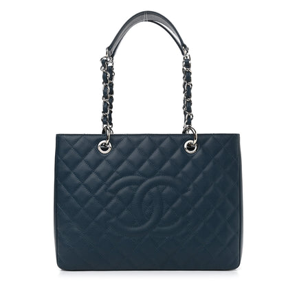 Chanel Caviar Quilted Grand Shopping Tote GST Dark Blue 1 of 12