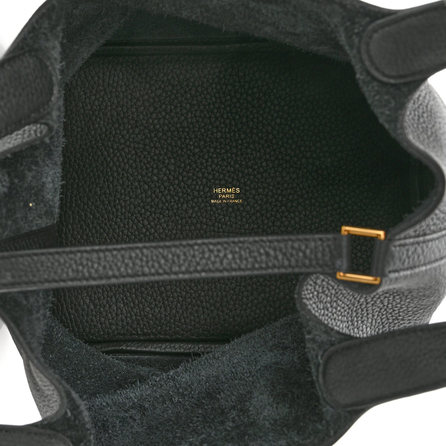 Hermes Taurillon Clemence Picotin Lock 22 MM Black 5 of 9