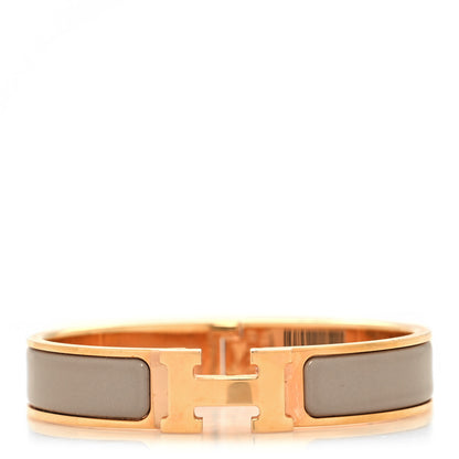 Hermes Enamel Narrow Clic Clac H Bracelet PM Marron Glace 1 of 5