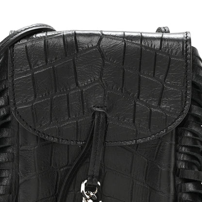 Saint Laurent Suede Fringe Toy Monogram Anita Crossbody Bag Black 8 of 11