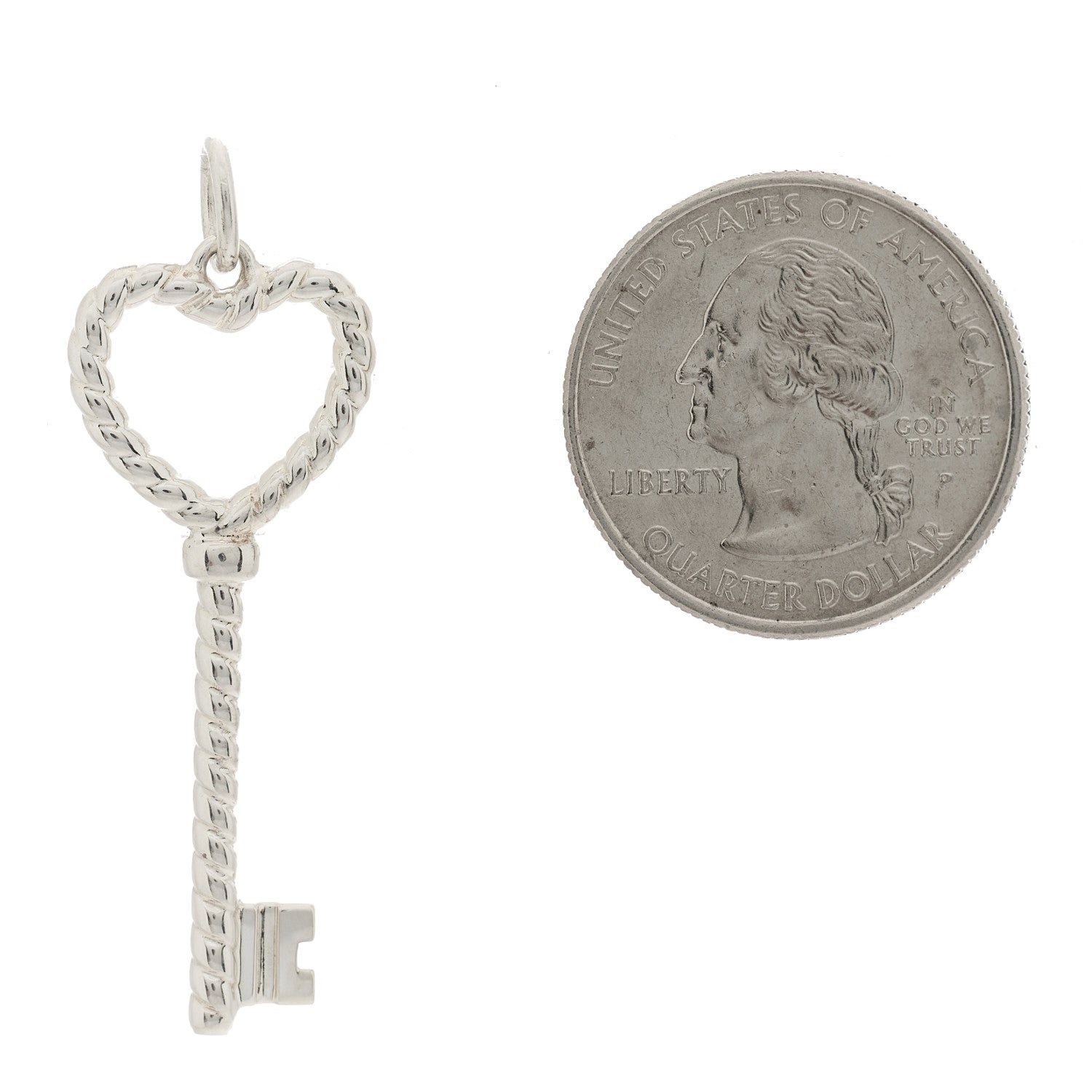 Tiffany Sterling Silver Twist Heart Key Pendant 2 of 4