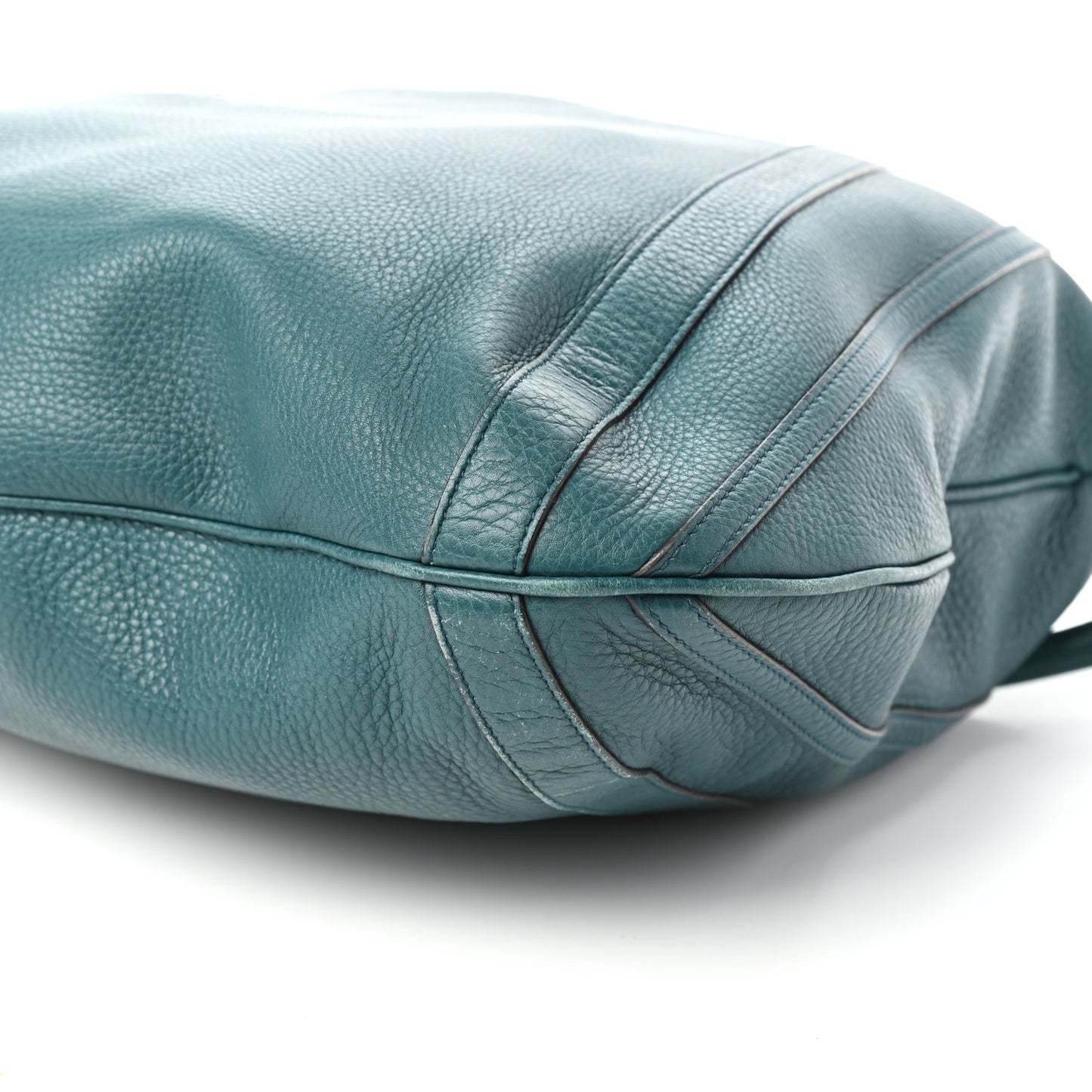 Pebbled Calfskin Medium Abbey Convertible Tote Green