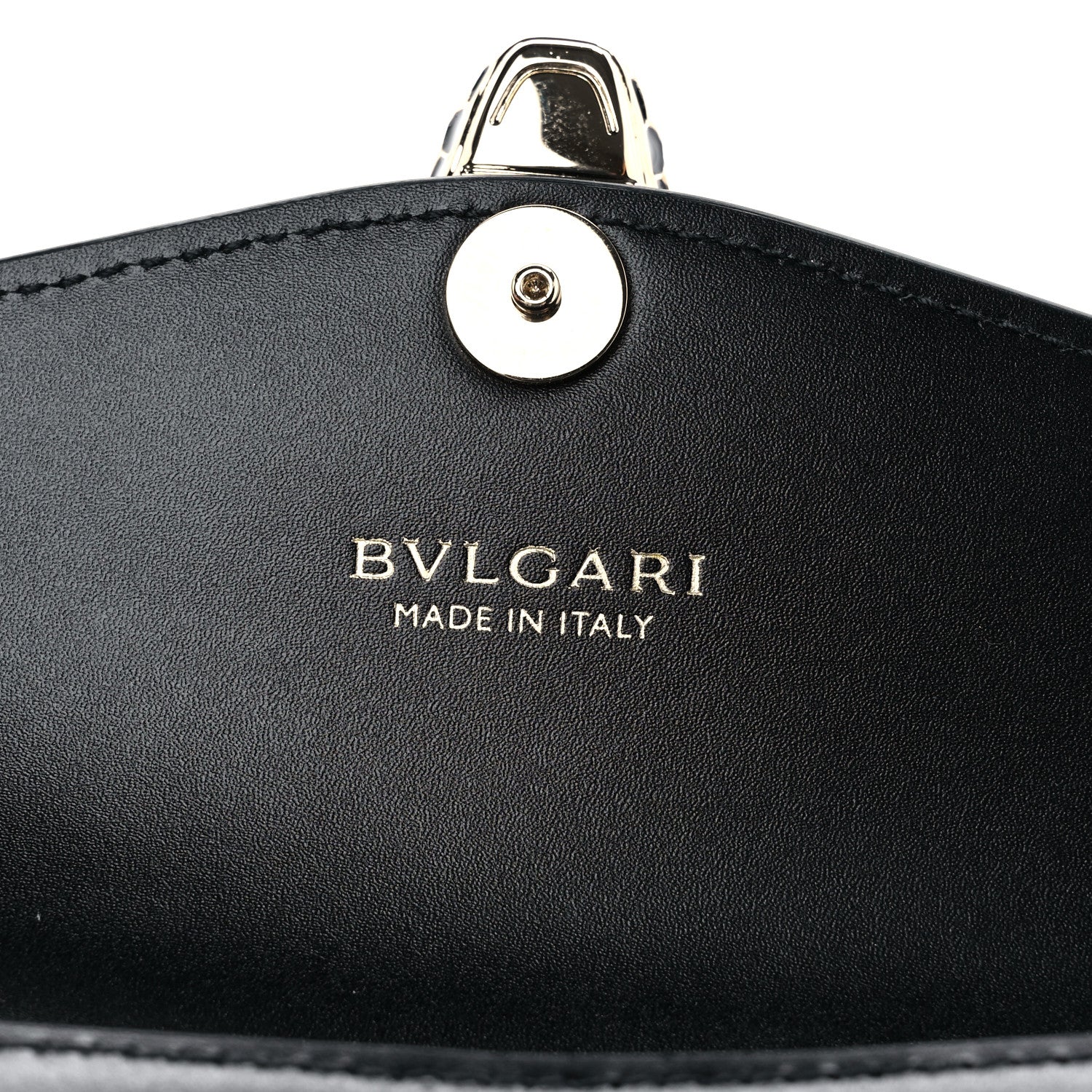 Bulgari Calfskin Serpenti Forever Wallet Black Emerald Green 9 of 10