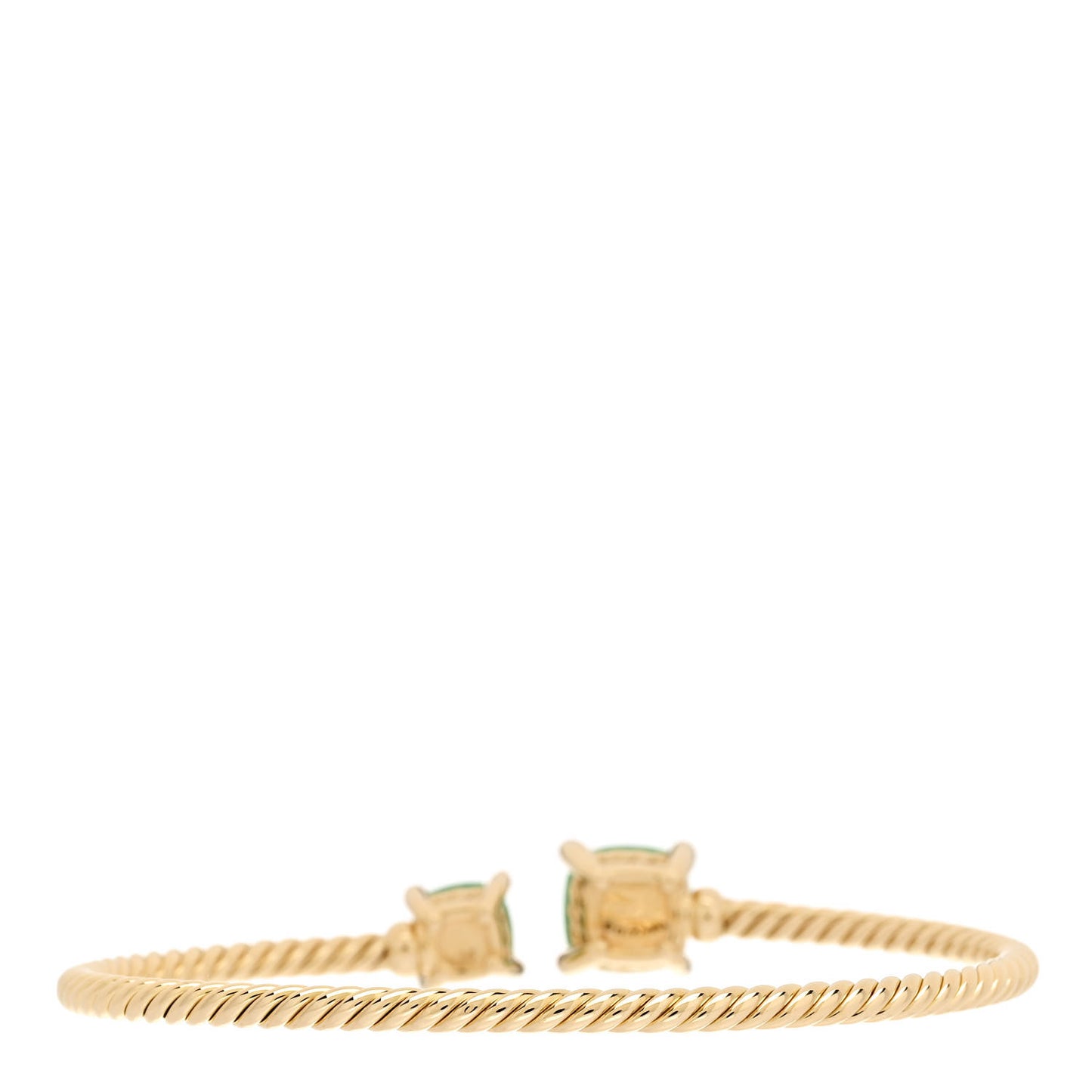 18K Yellow Gold Diamond Chrysoprase Chatelaine Bypass Bracelet