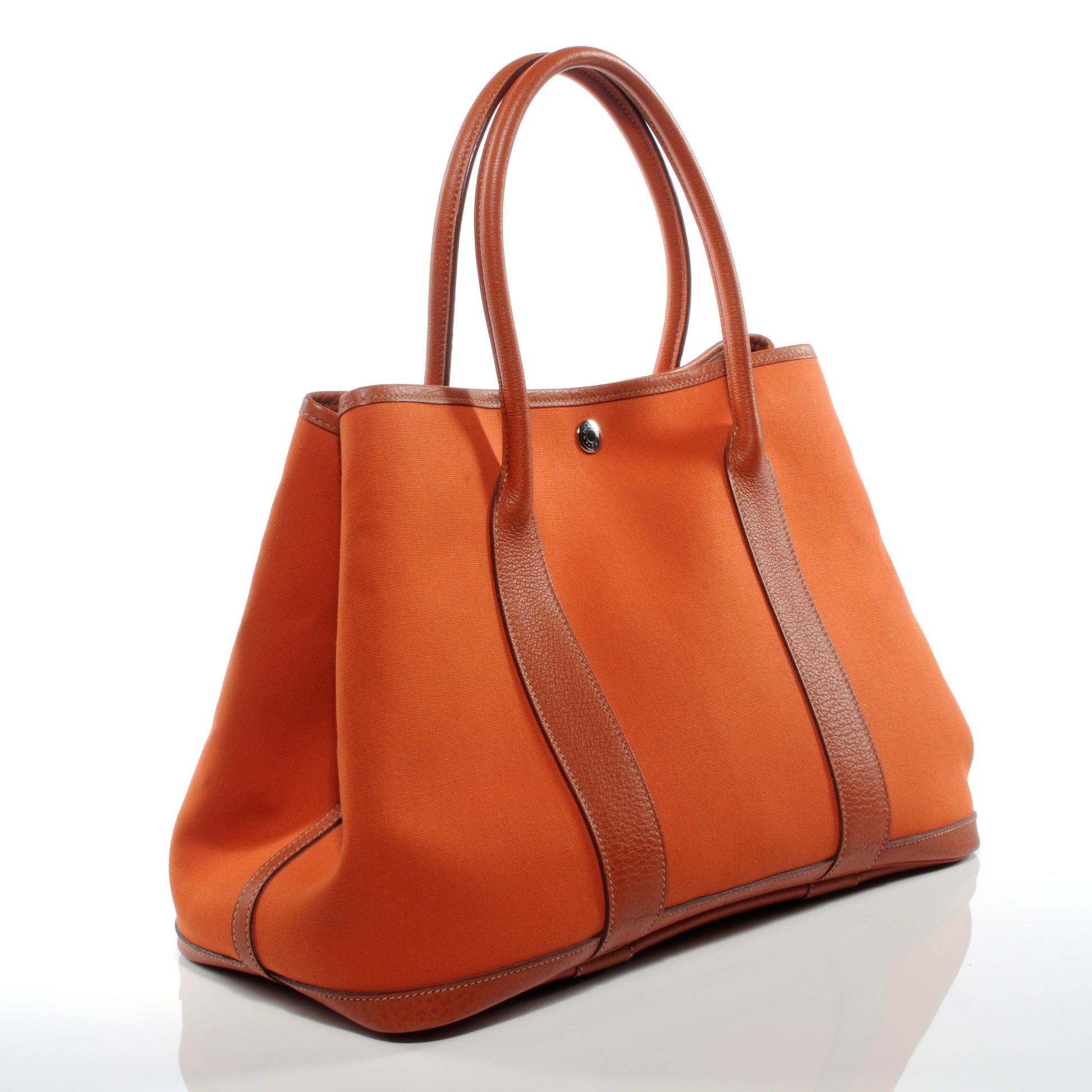 Hermes Toile Leather Garden Party PM Orange 3 of 6