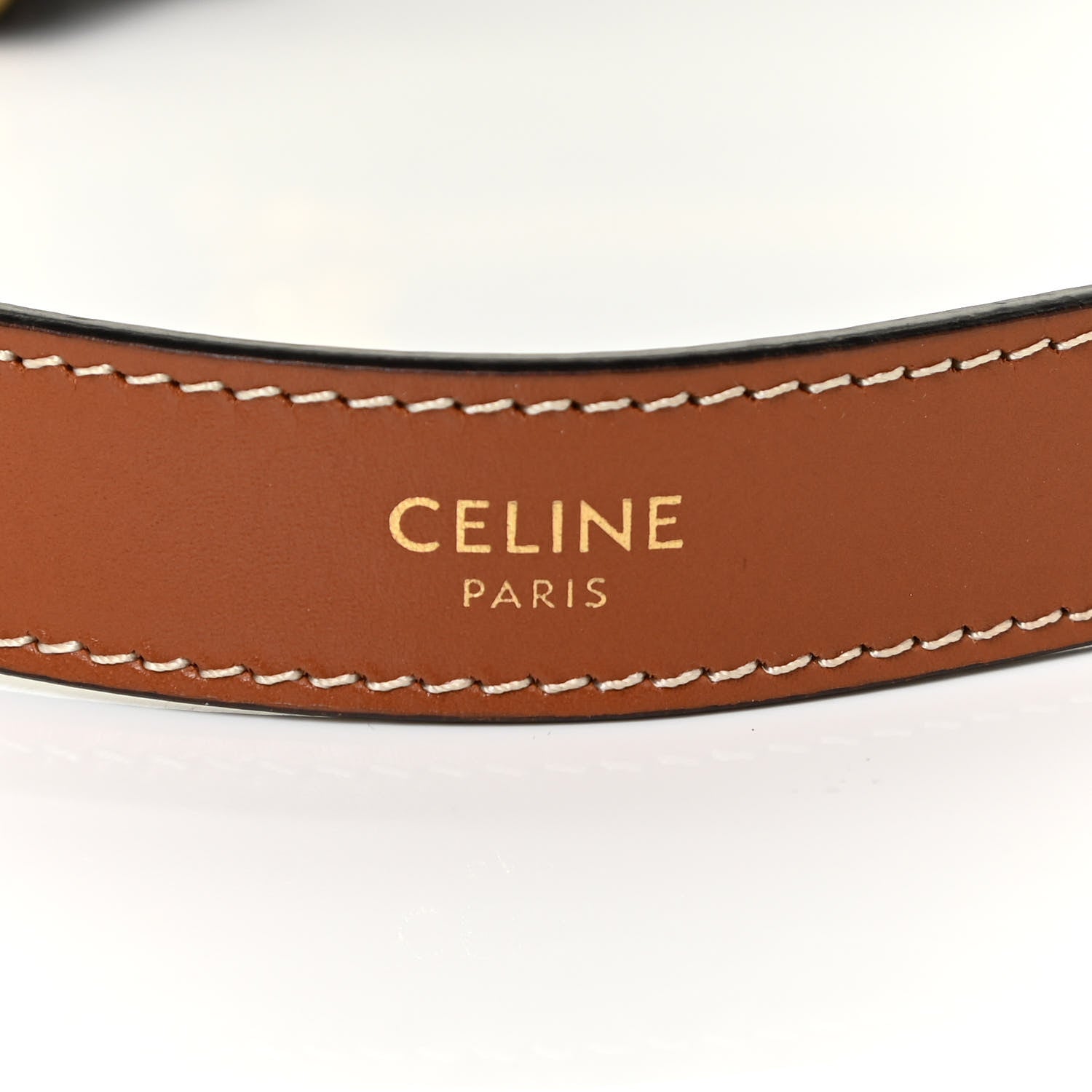 Celine Triomphe Canvas Calfskin Ava Shoulder Bag Tan 10 of 12