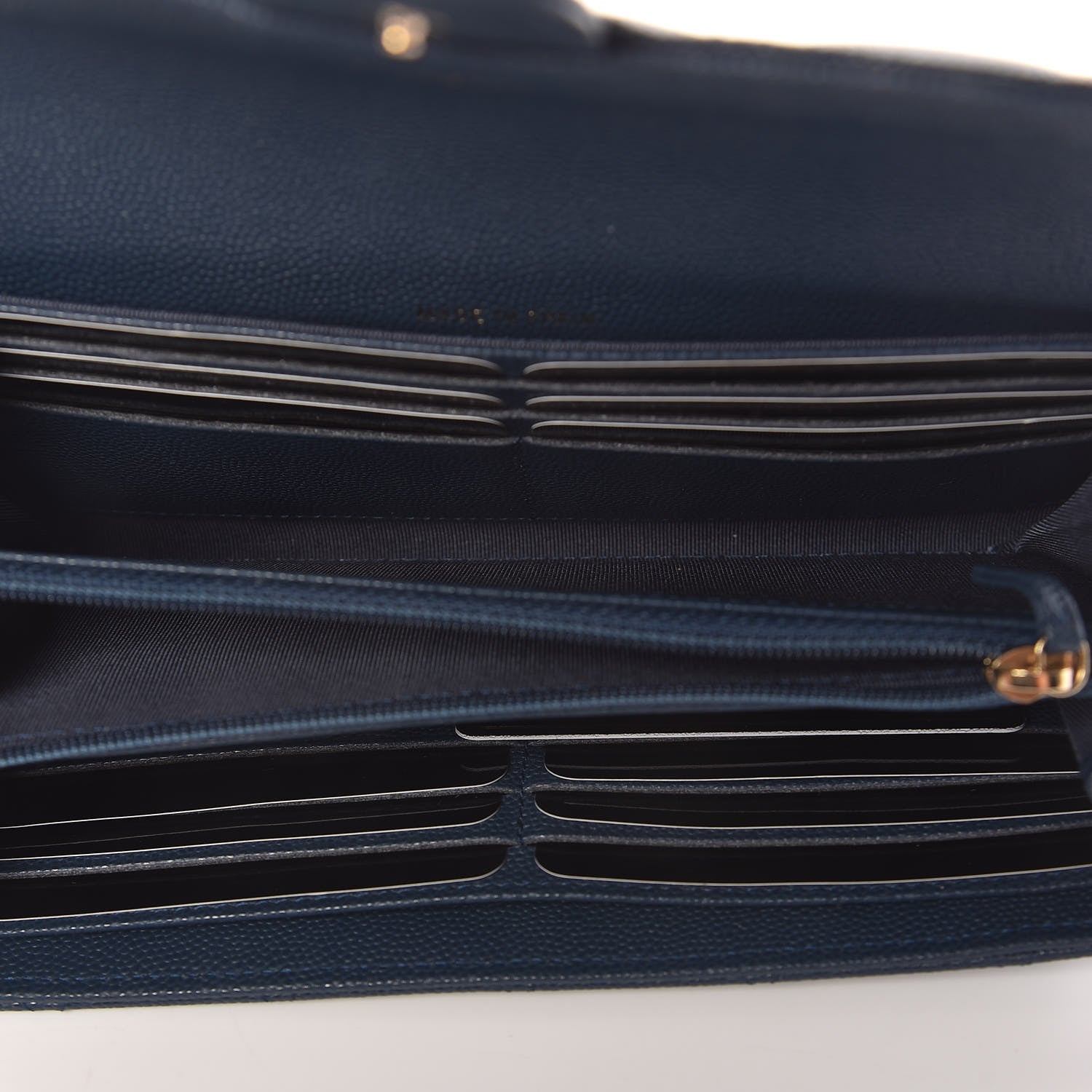 Chanel Caviar Quilted Large Gusset Flap Wallet Navy 5 of 9