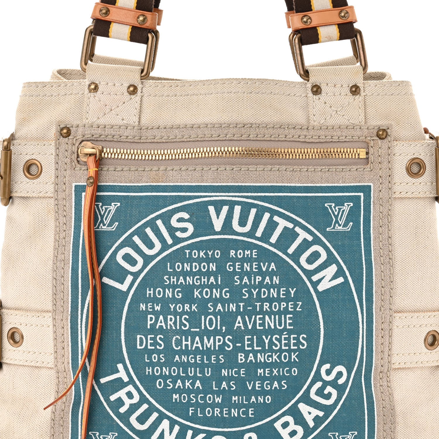 Louis Vuitton Toile Globe Shopper Cabas MM Blue 8 of 10