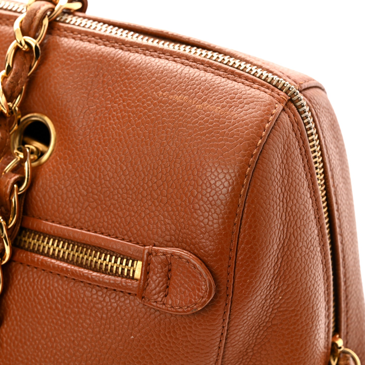 Chanel Caviar Large CC Shoulder Bag Light Brown 12 of 12