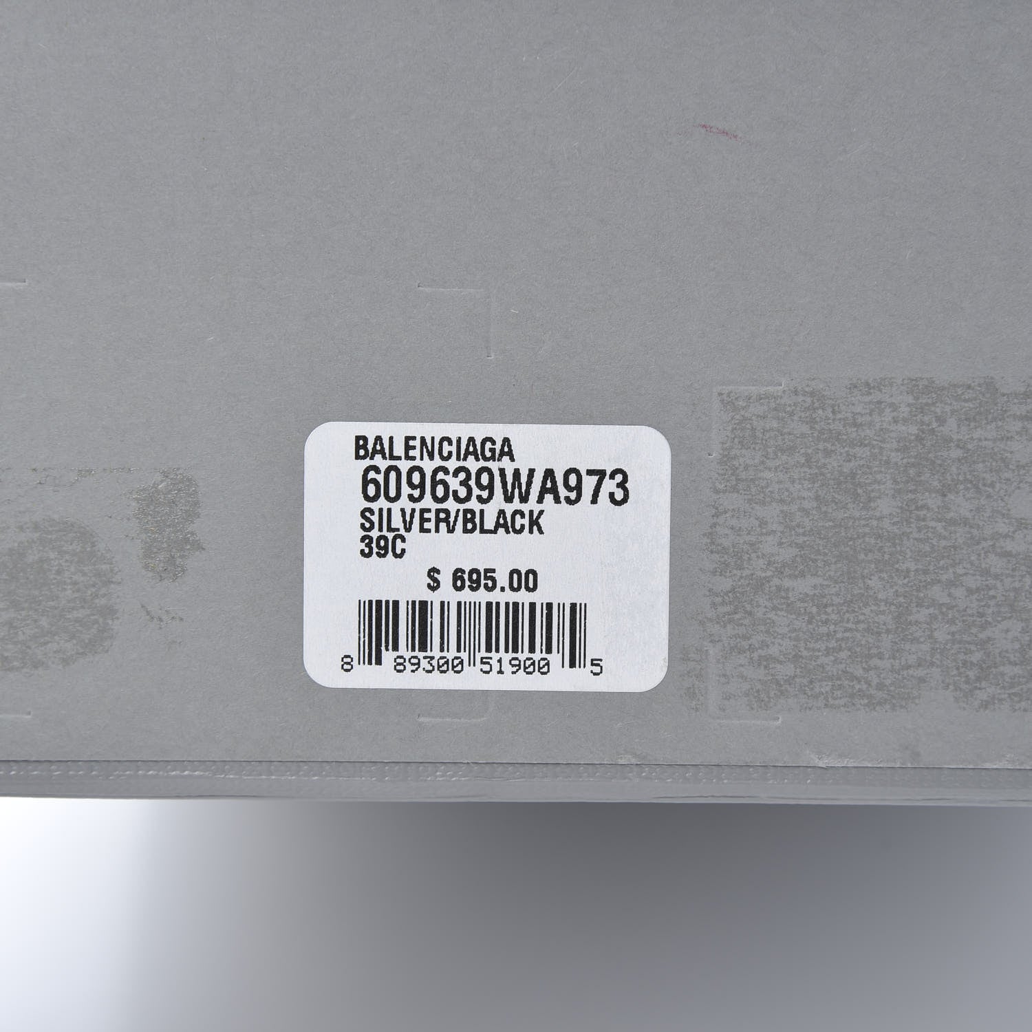 Balenciaga Calfskin Double Square Flat 60mm Sandals 39 Silver Black 9 of 9
