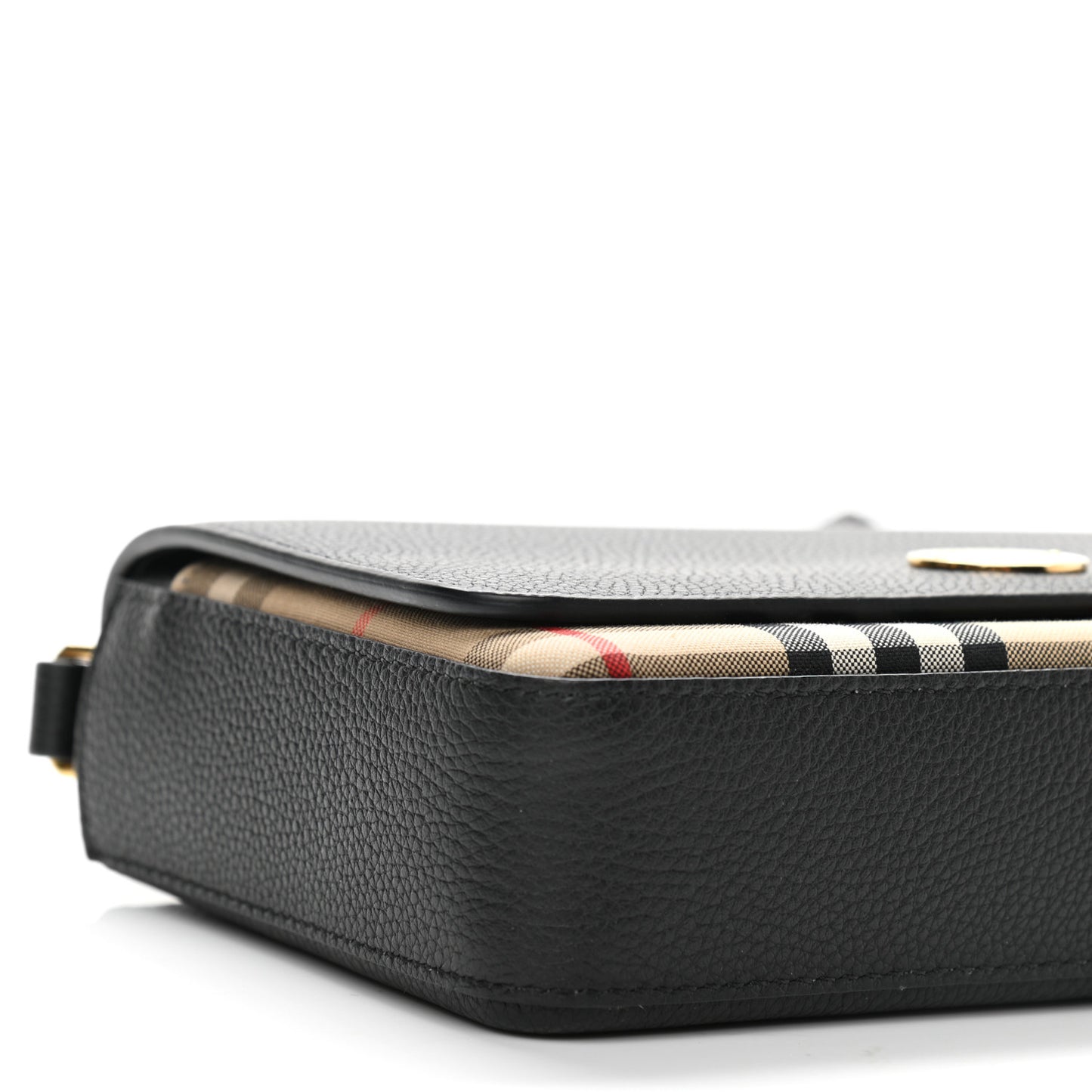 Grainy Calfskin Vintage Check Hampshire Crossbody Black