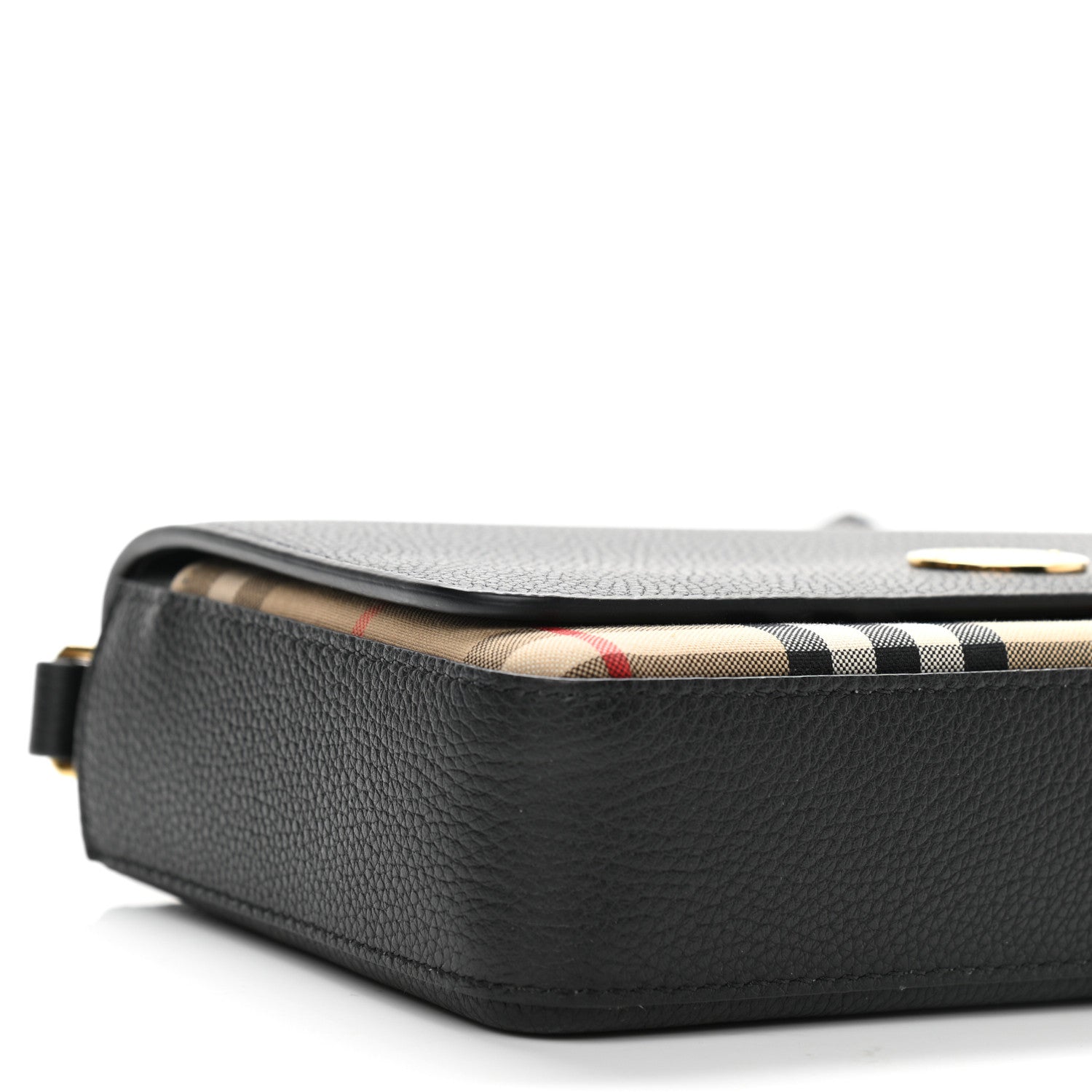 Burberry Grainy Calfskin Vintage Check Hampshire Crossbody Black 9 of 10
