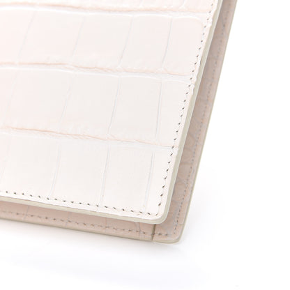 Alexander McQueen Calfskin Crocodile Embossed Knuckle Flat Clutch Ivory 8 of 10