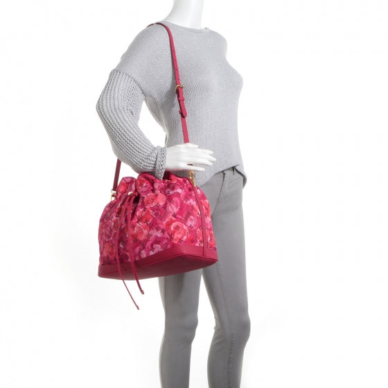 Nylon Monogram Ikat Noefull MM Rose Indien
