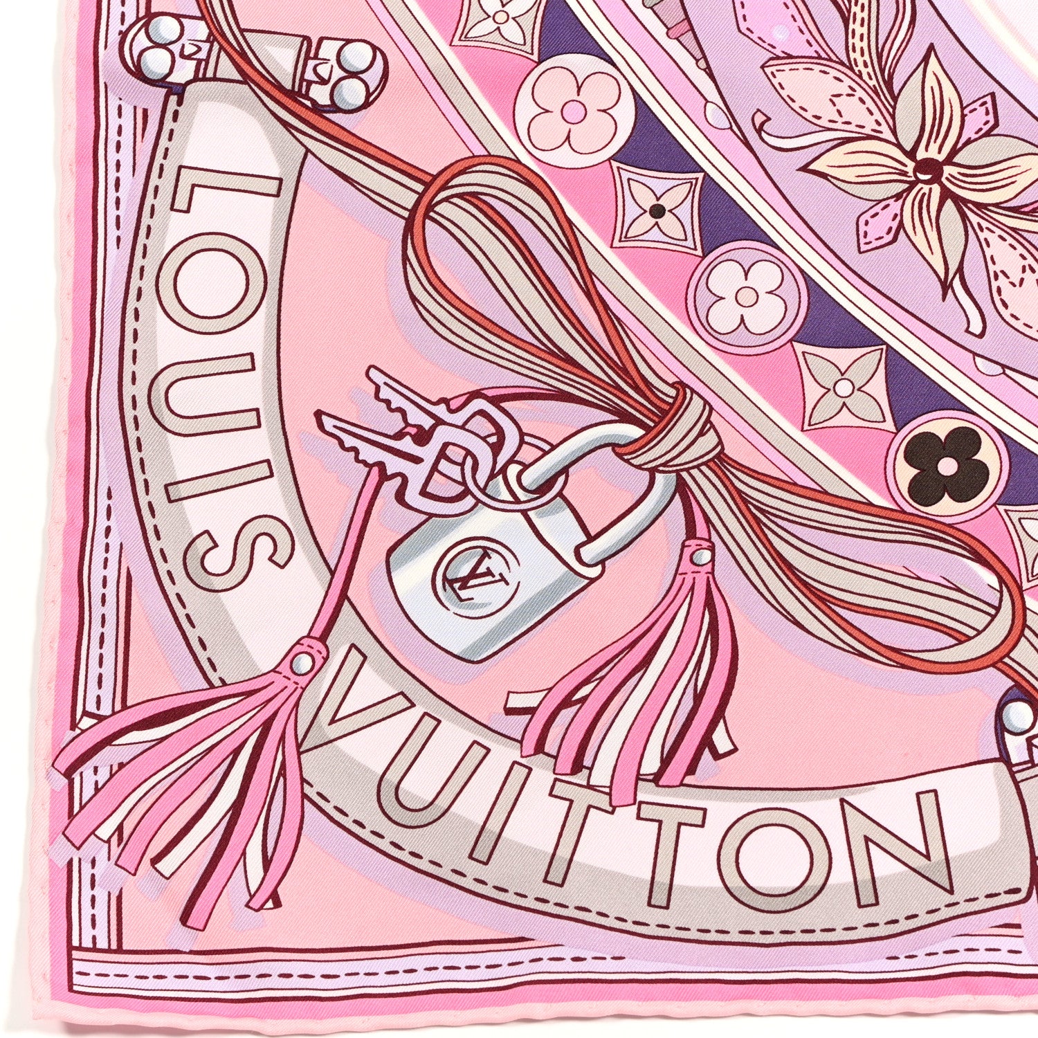 Louis Vuitton Silk Superstition LV Square Scarf Rose Clair 2 of 4