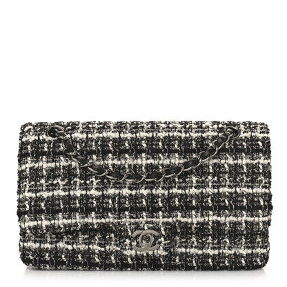 Chanel Tweed Quilted Medium Double Flap Black 1 of 9