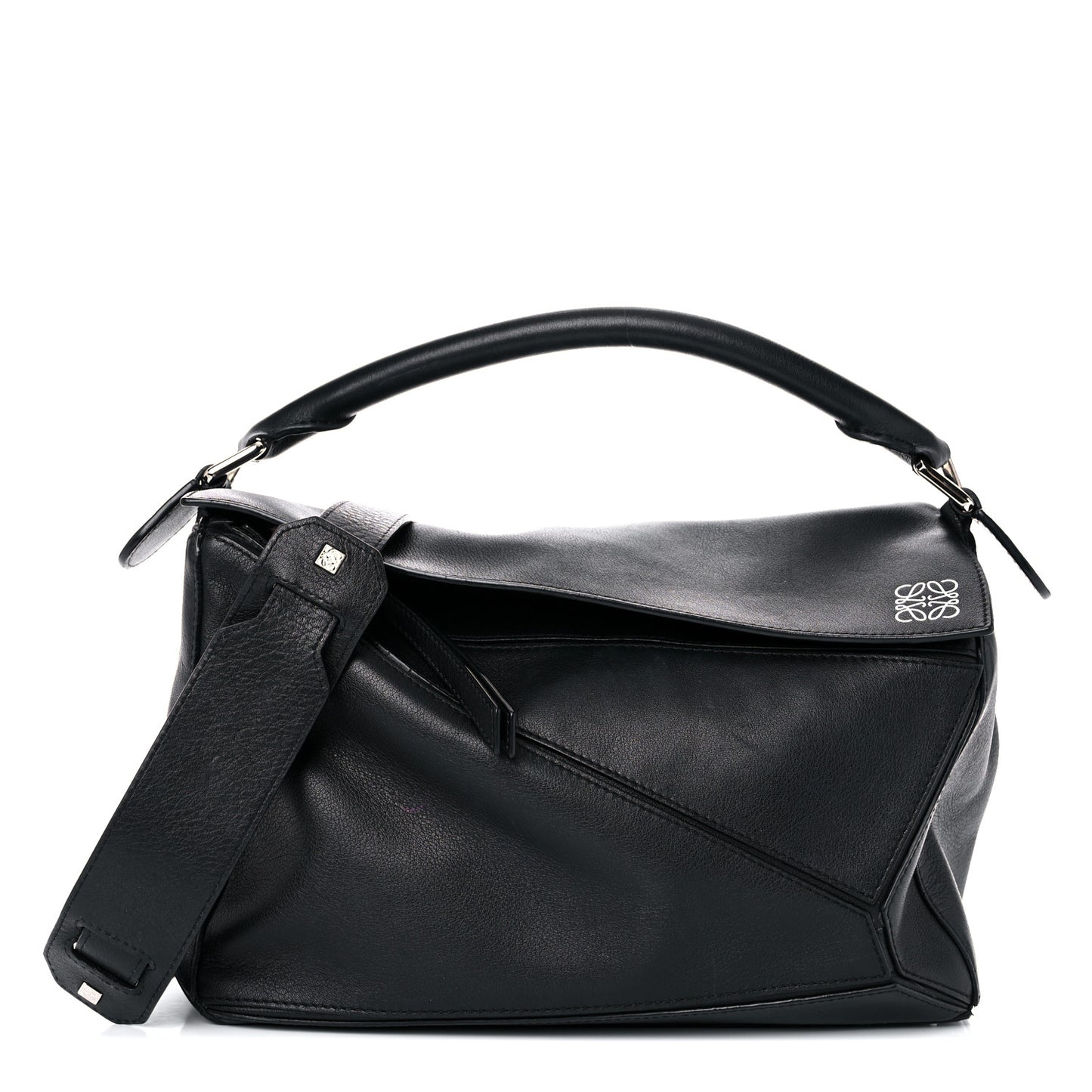 Calfskin Medium Puzzle Bag Black