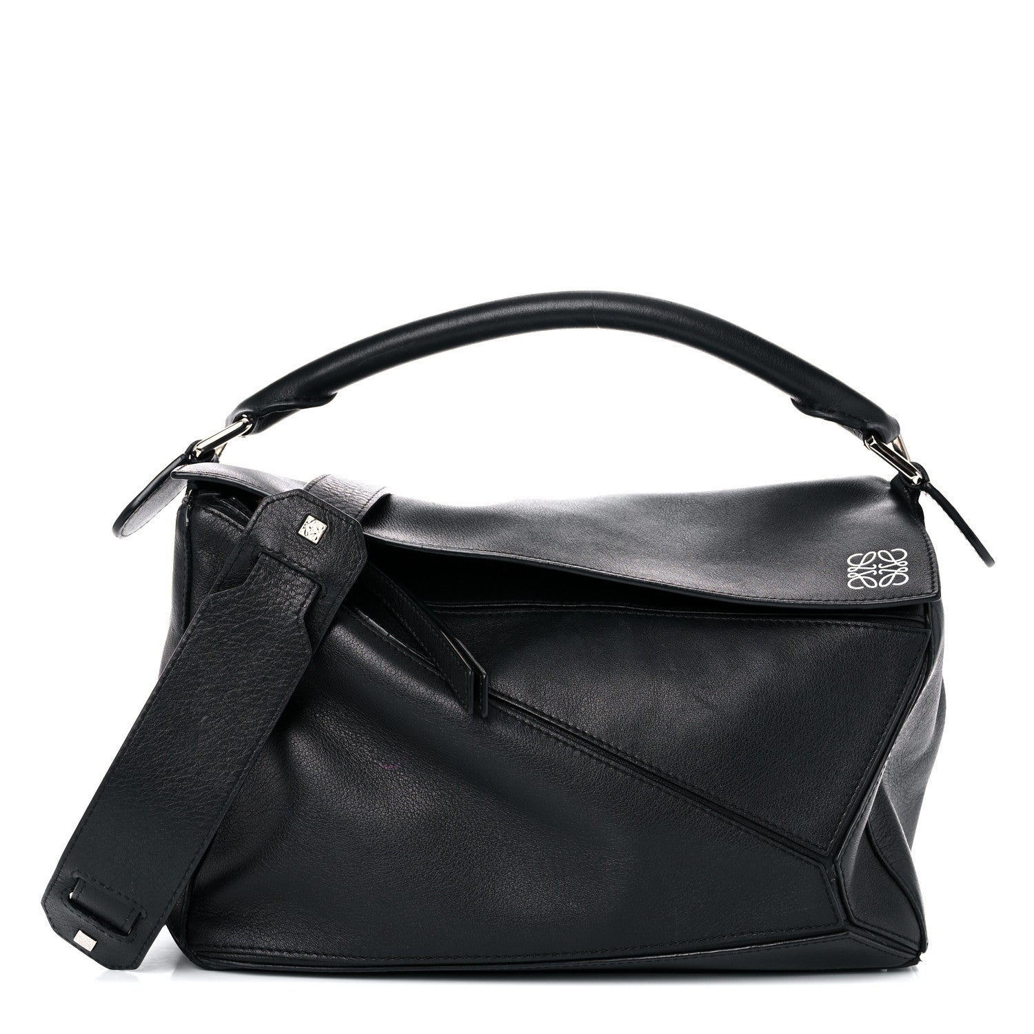 Loewe Calfskin Medium Puzzle Bag Black 1 of 14