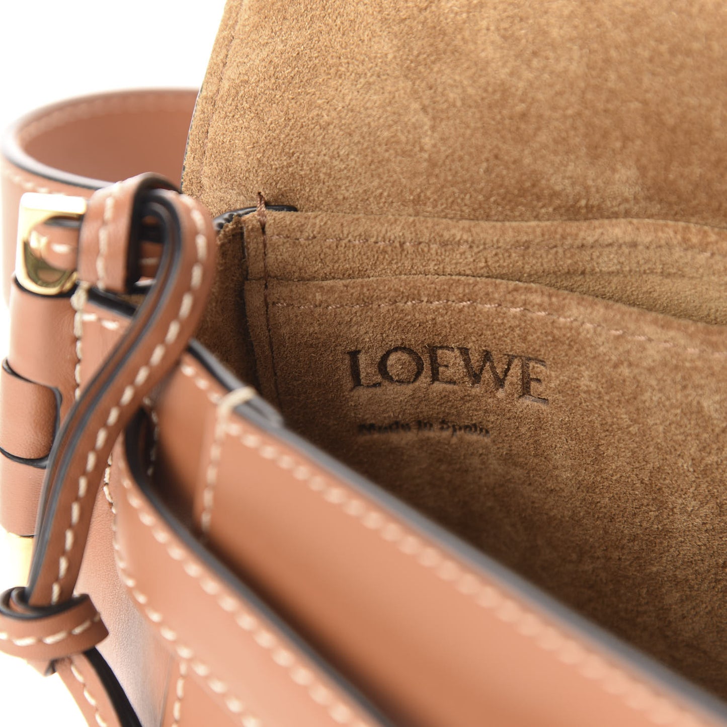 Calfskin Mini Gate Belt Bag Tan