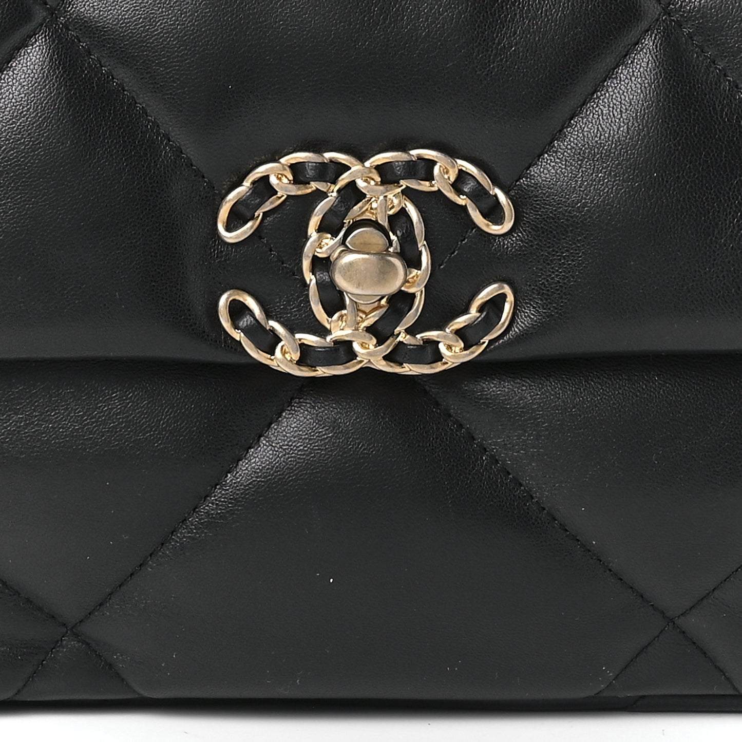 Lambskin Quilted Large Chanel 19 Flap Black
