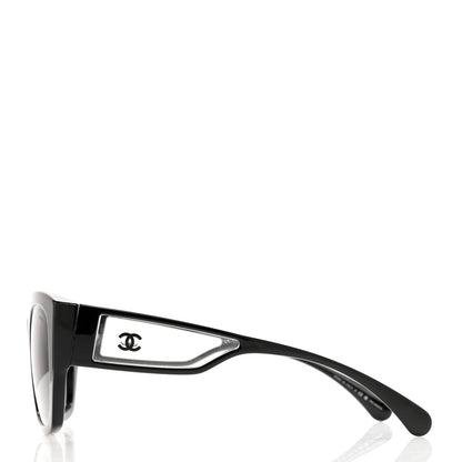 Chanel Acetate Polarized Butterfly Signature CC Sunglasses 5429 Black 3 of 8