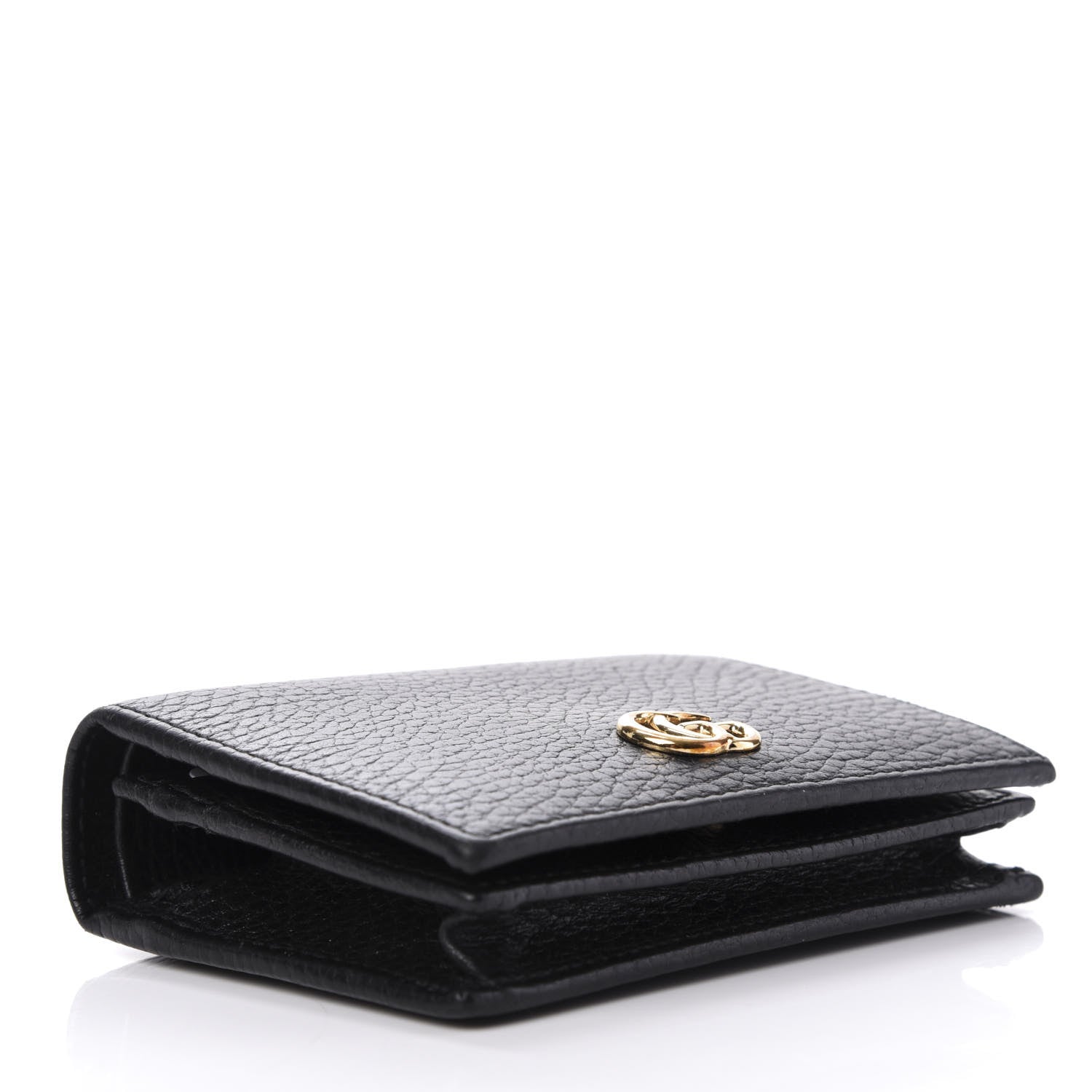 Gucci Pebbled Calfskin GG Marmont Card Case Black 4 of 8