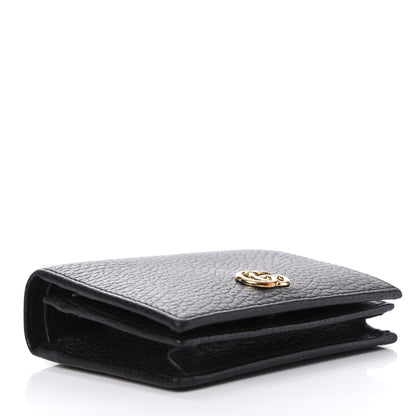 Gucci Pebbled Calfskin GG Marmont Card Case Black 4 of 8