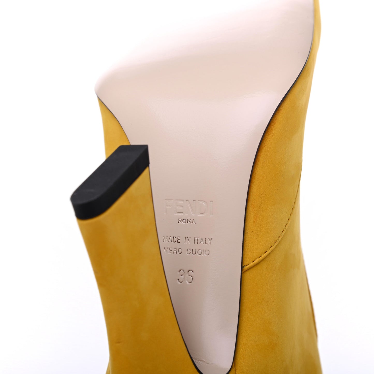 Nubuck FFreedom High Heel Ankle Boots 36 Yellow