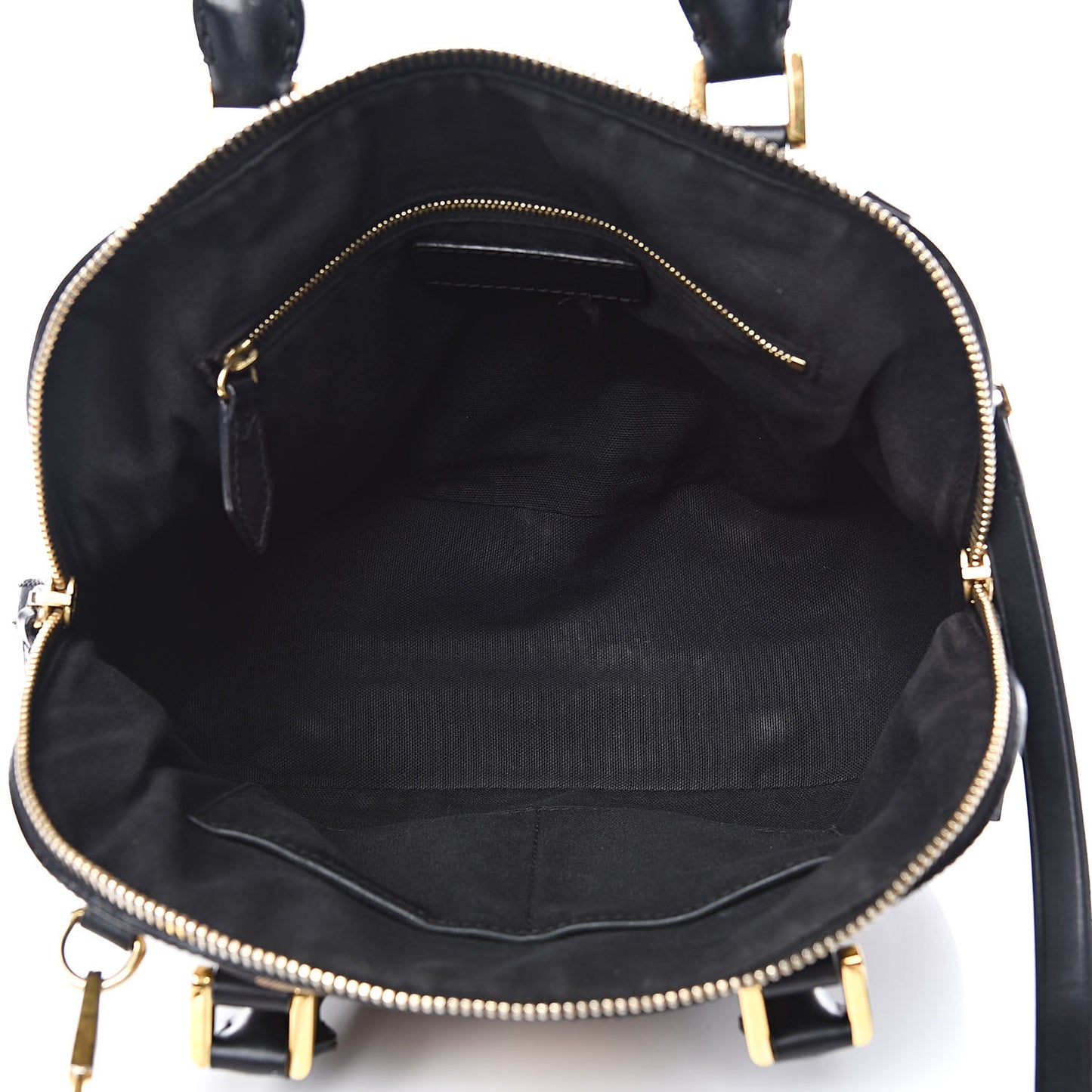 Bridle Calfskin House Check Small Orchard Bowling Bag Black