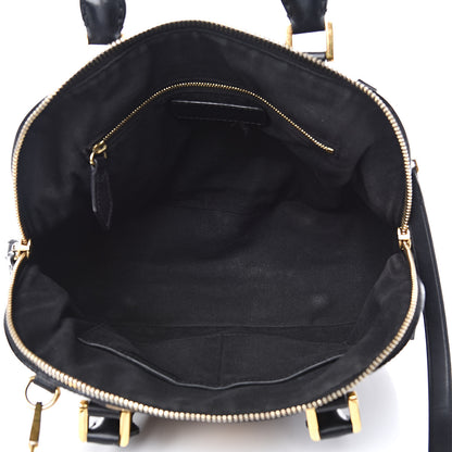 Burberry Bridle Calfskin House Check Small Orchard Bowling Bag Black 5 of 20