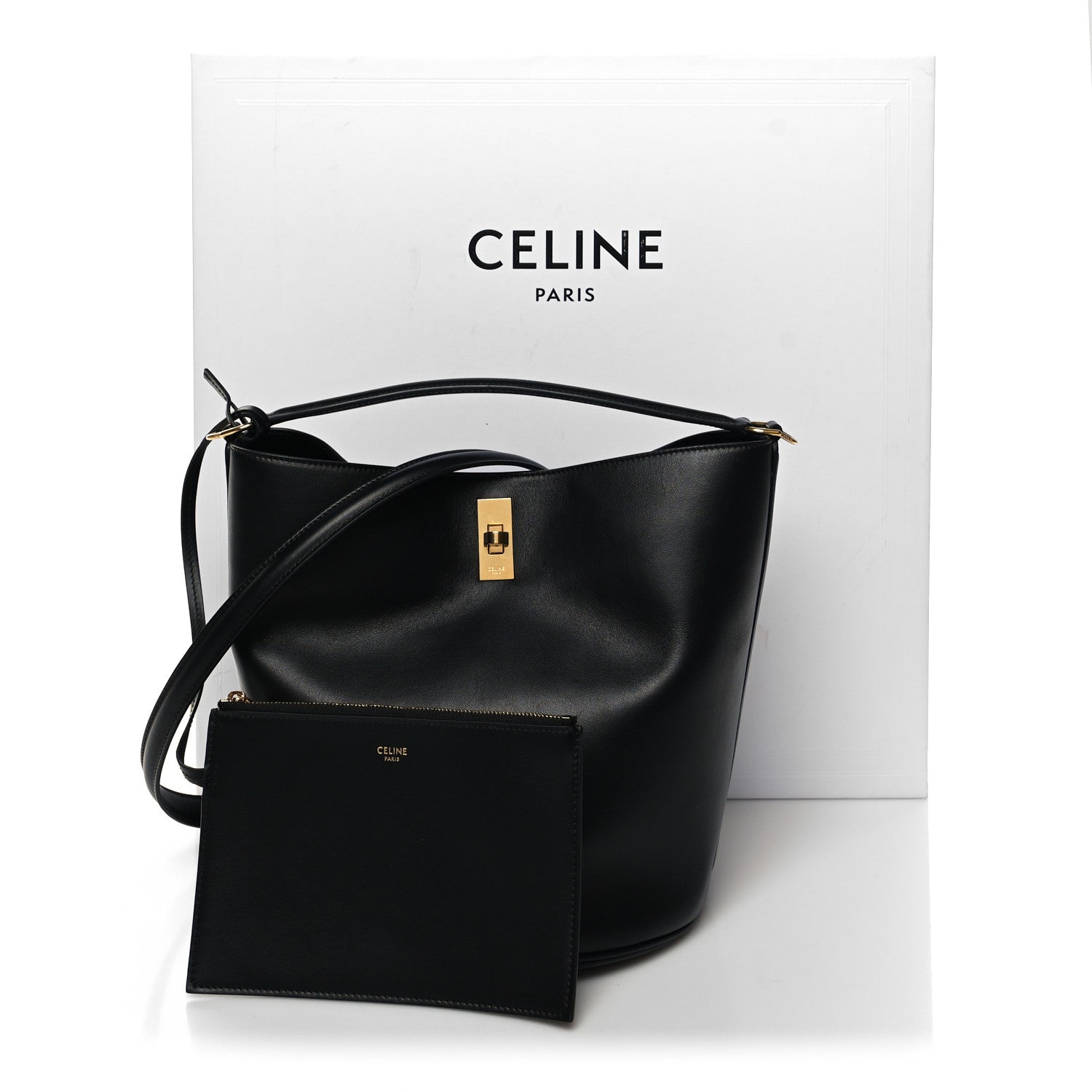 Celine Smooth Calfskin Bucket 16 Bag Black 13 of 13
