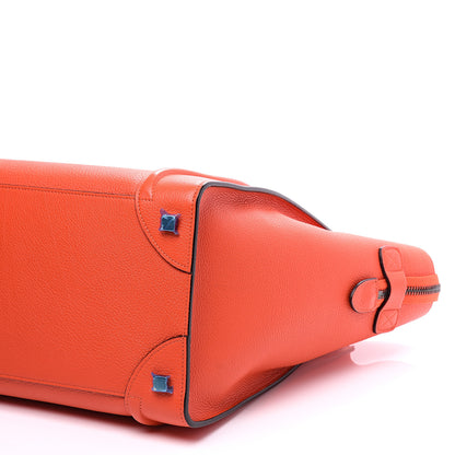 Celine Drummed Calfskin Mini Luggage Vermillion 8 of 10