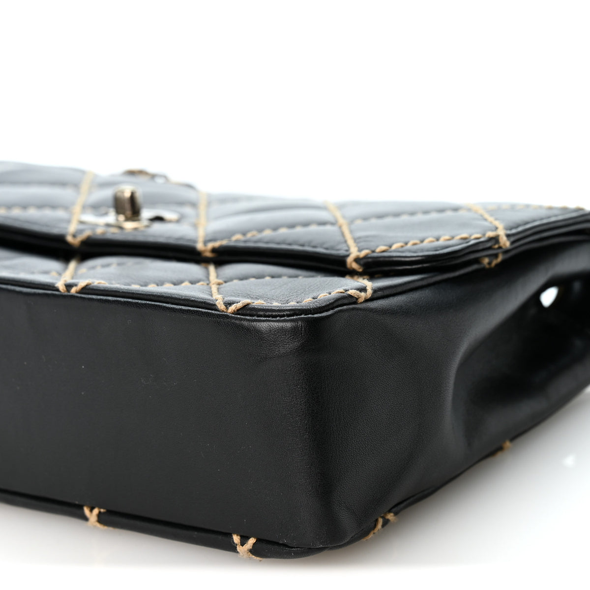 Calfskin Wild Stitch Jumbo Flap Black