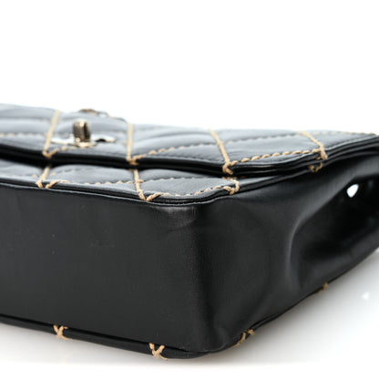 Chanel Calfskin Wild Stitch Jumbo Flap Black 10 of 12