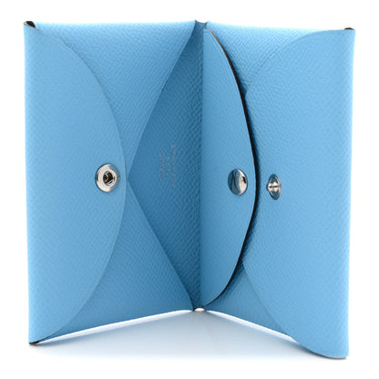 Hermes Epsom Calvi Duo Card Case Celeste 9 of 14