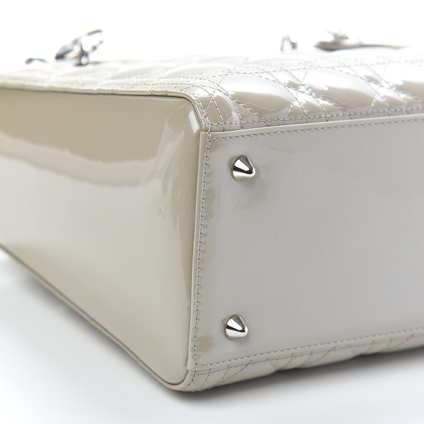 Patent Cannage Medium Lady Dior Grey
