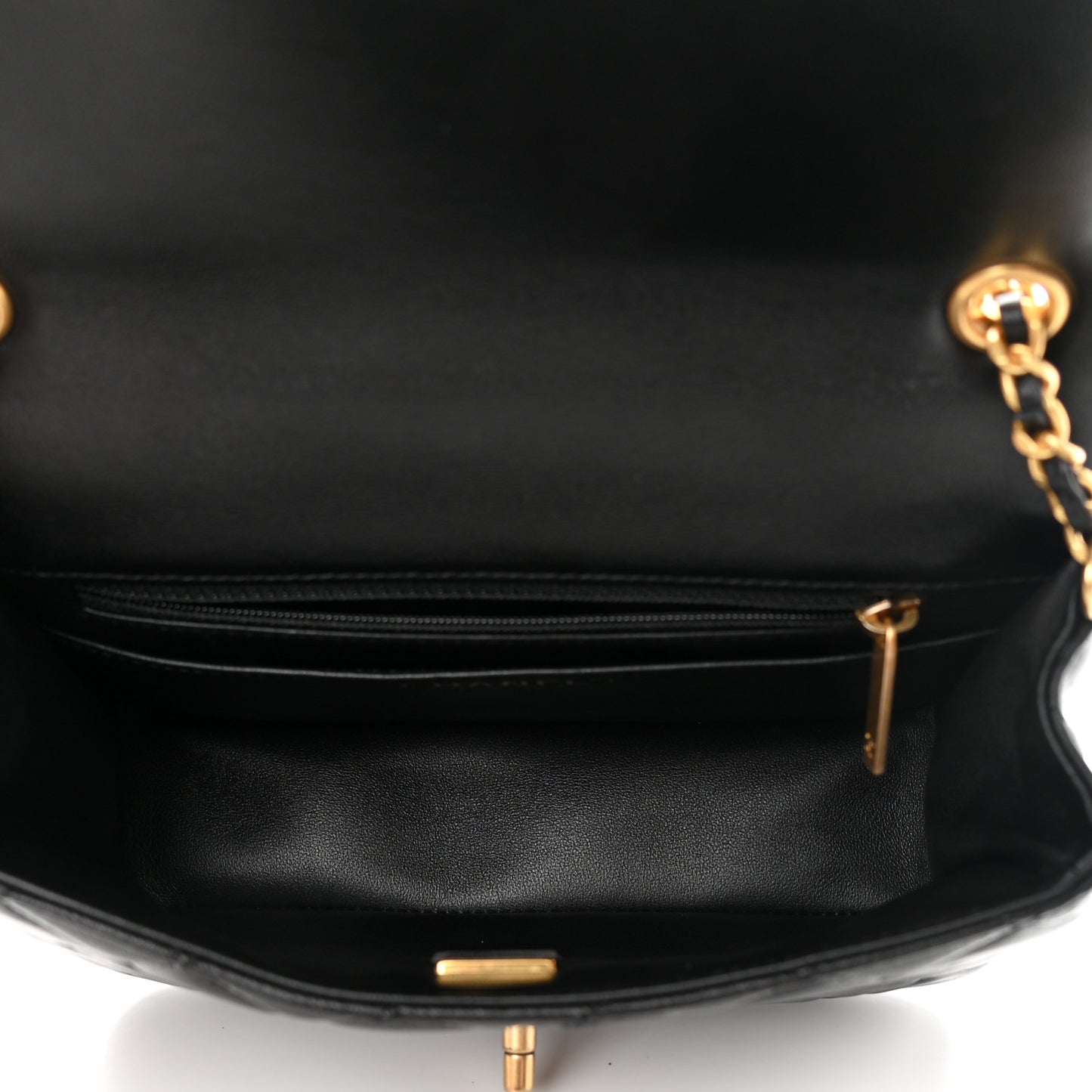 Lambskin Enamel Quilted Small Coco Hearts Flap Black
