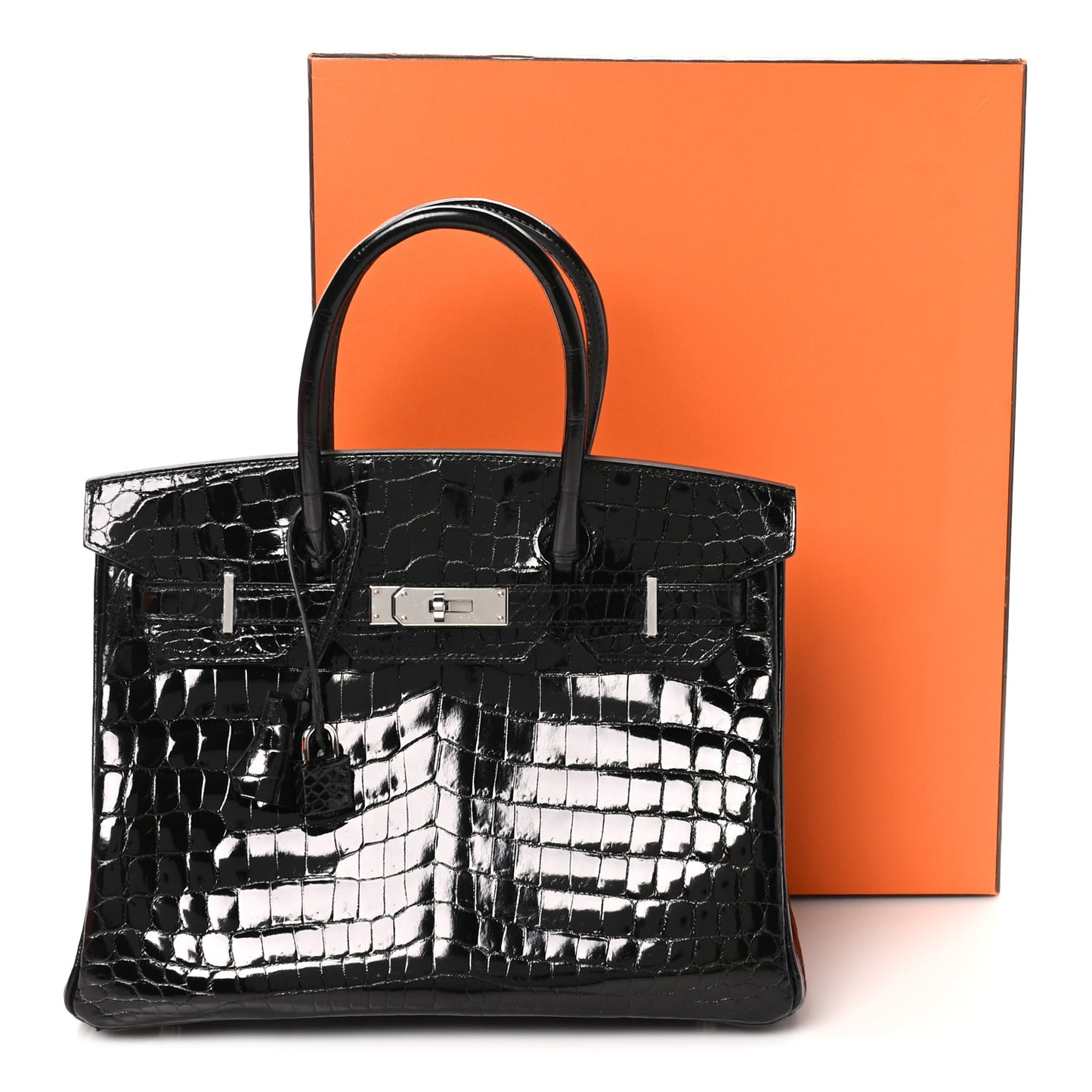 Shiny Niloticus Crocodile Birkin 30 Black