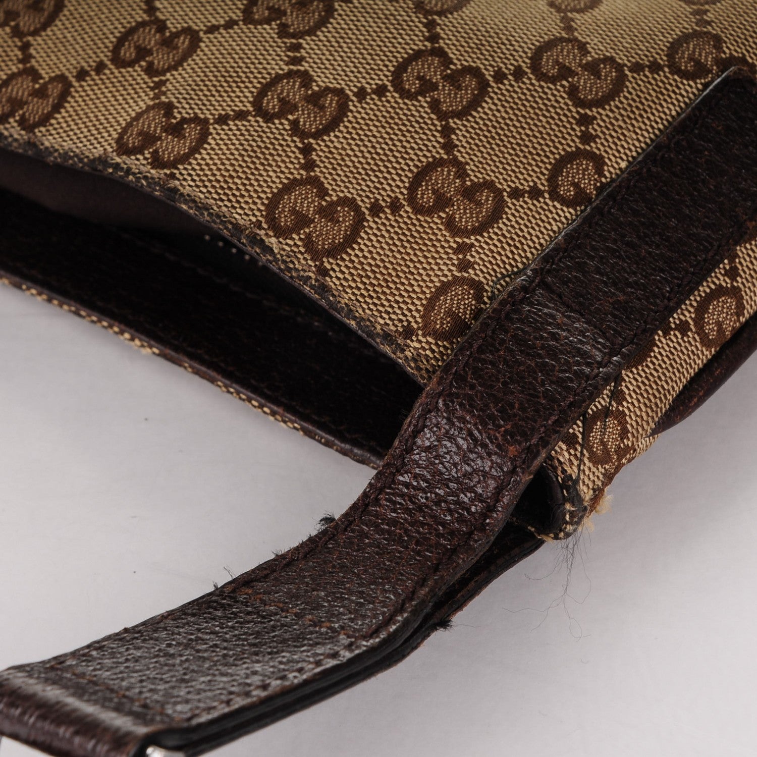 Gucci Monogram Large Flat Messenger Bag Dark Brown 8 of 9