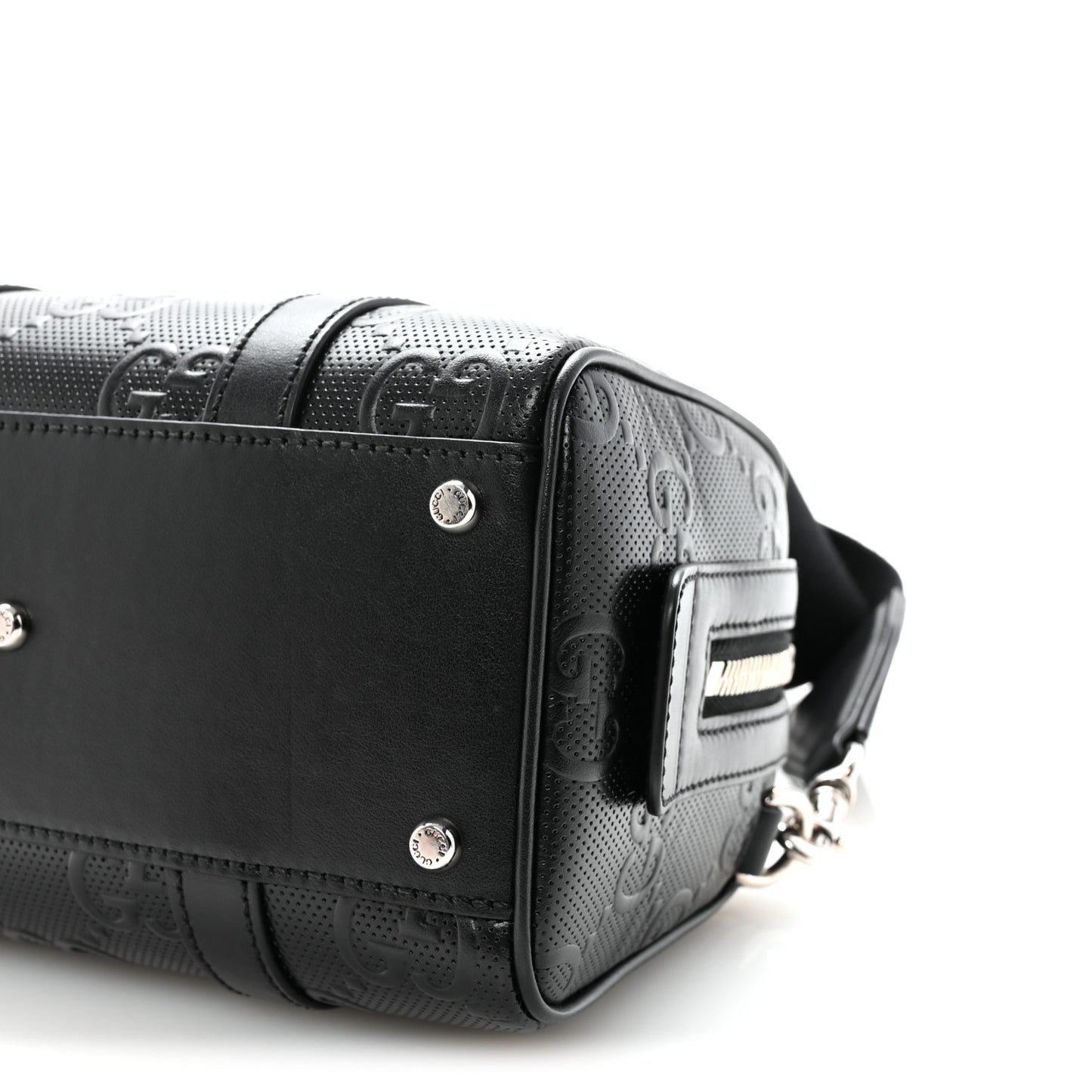 Calfskin GG Tennis Embossed Mini Duffle Bag Black