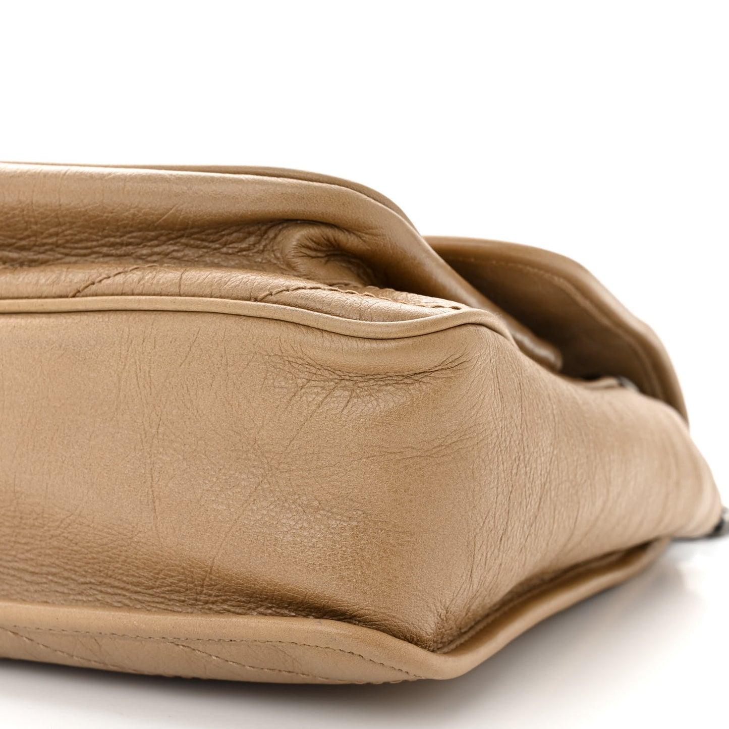 Crinkled Calfskin Matelasse Monogram Large Niki Chain Satchel Dark Toffee