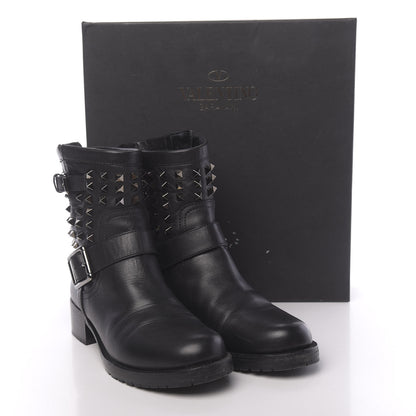 Valentino Garavani Calfskin Rockstud 30mm Biker Boots 38.5 Black 9 of 9