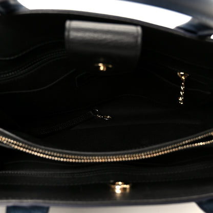 Chanel Grained Calfskin Small Neo Executive Shopper Tote Dark Blue Black 5 of 10