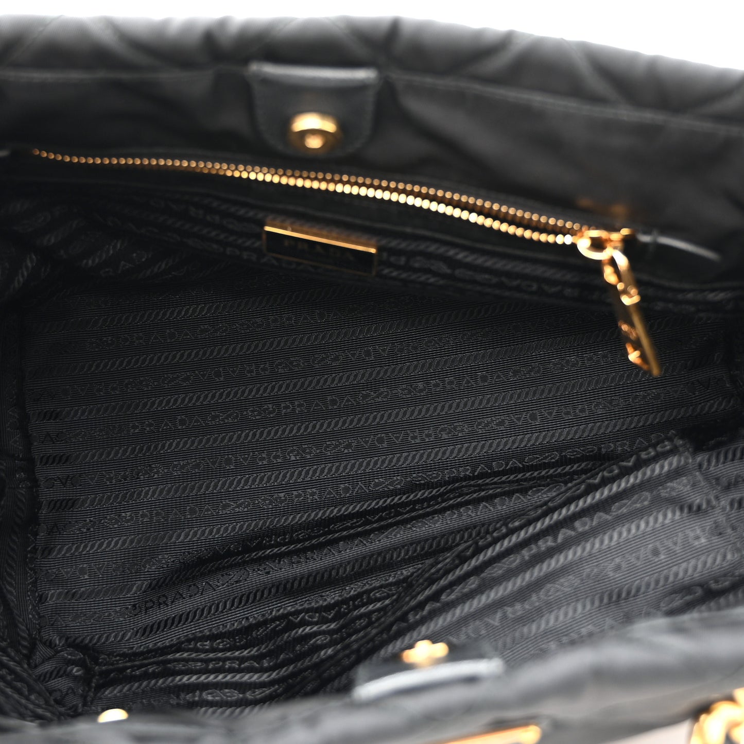 Nylon Tessuto Impuntu Quilted Tote Black