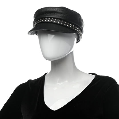 Gucci Calfskin Studded Cellarius Hat M Black 2 of 8