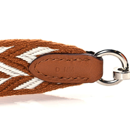 Hermes Toile Swift 25mm Sangle ZigZag Shoulder Strap Gold White 4 of 7