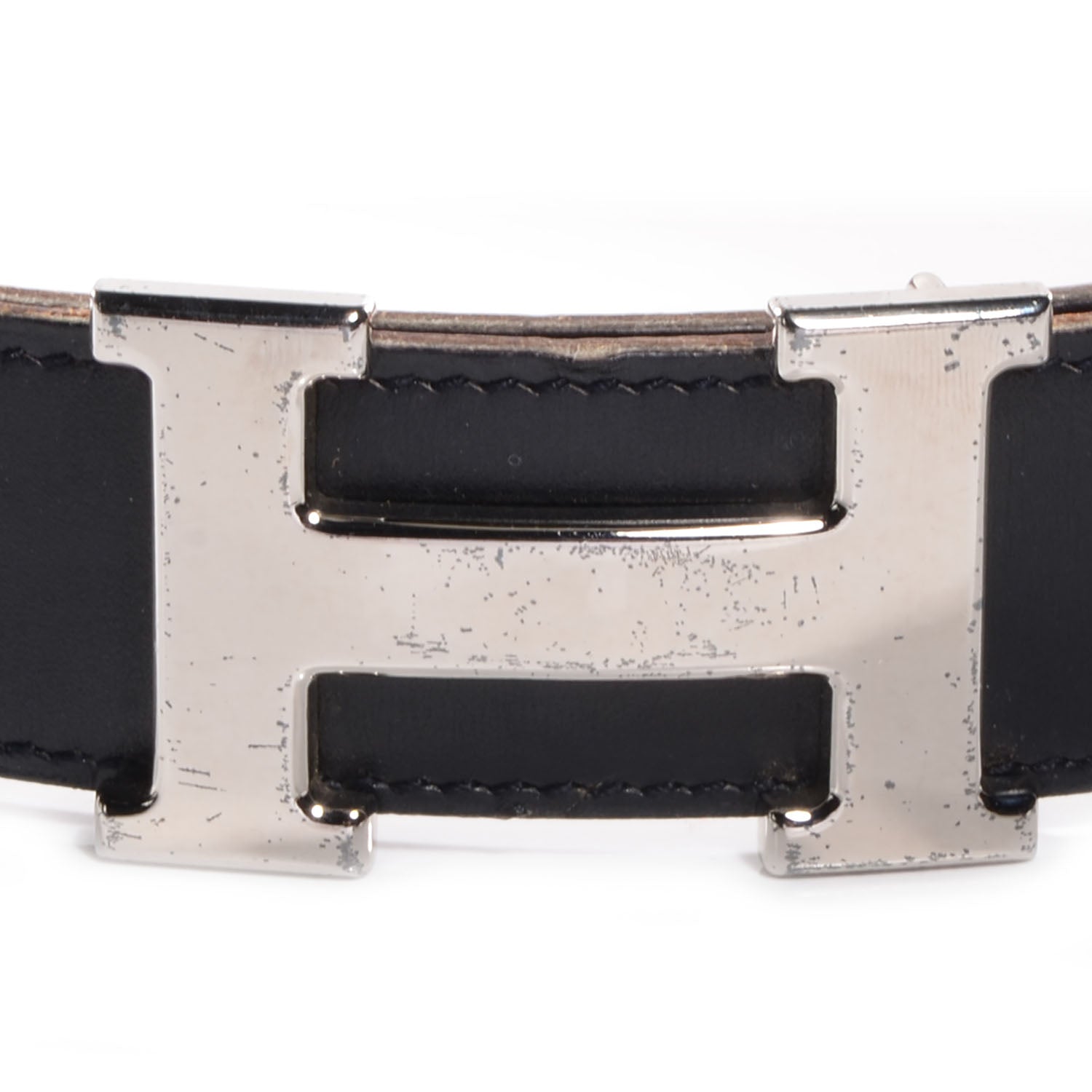 Hermes Box Togo Reversible Polished Constance 32mm H Belt Noir Gold 65 4 of 5