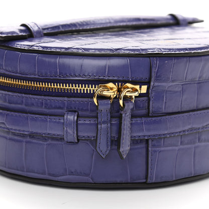 Mulberry Shiny Croc Calfskin Embossed Trunk Bag Dark Amethyst 9 of 12
